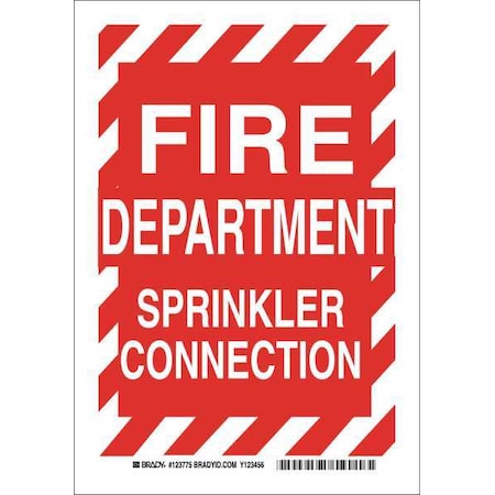 Fire Dept Sign, 14 in Height, 10 in Width, Aluminum, Rectangle, English MPN:123776