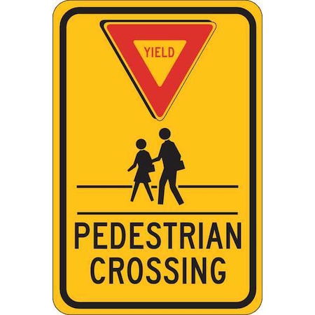 Traffic Sign, 18 in H, 12 in W, Aluminum, Rectangle, English, 124398 MPN:124398