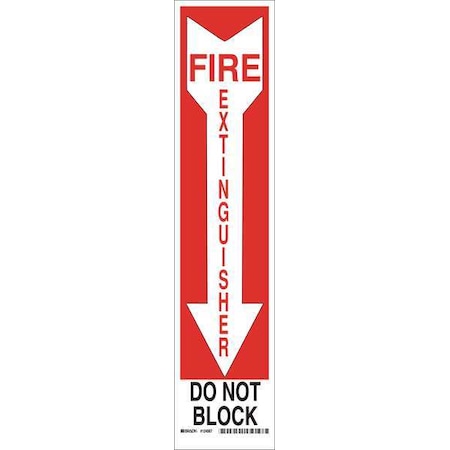 Fire Extinguisher Sign, 18 in Height, 4 in Width, Polyester, Rectangle, English MPN:124567