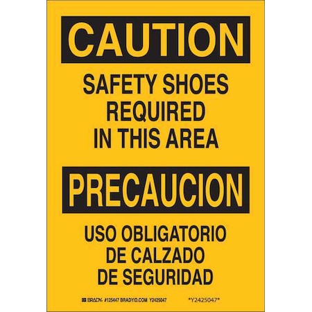 Safety Sign, 10 in Height, 7 in Width, Plastic, Rectangle, English, Spanish MPN:125446