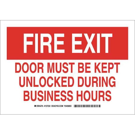 Fire Exit, Door Must Be Kept Unlocked During Business Hours, 10