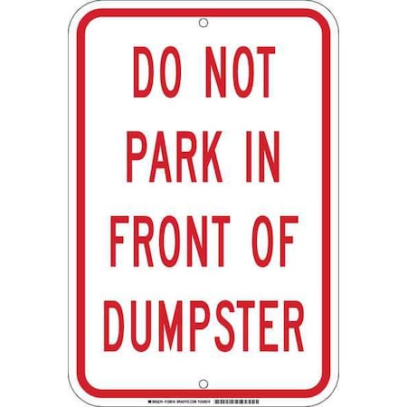 Dumpster No Parking Sign, 18