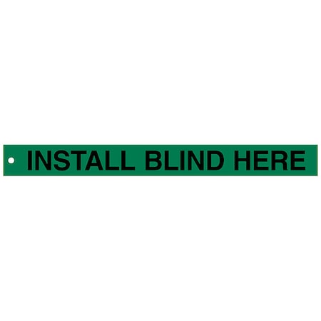 Isolation Blind Tag, Construction, Polyester, 2 in H x 20 in W, Green, Rectangle, 25 PK MPN:132452