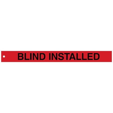 Isolation Blind Tag, Construction, Polyester, 2 in H x 20 in W, Red, Rectangle, 25 PK MPN:132453