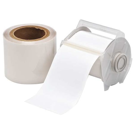 Continuous Label Roll, Polyester, No Legend, Clear, White, 4 in W., 2 mil Thickness MPN:142157