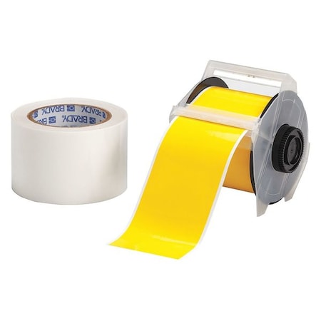 Continuous Label Roll, Polyester, No Legend, Clear, Yellow, 3 in W., 2 mil Thickness MPN:142163