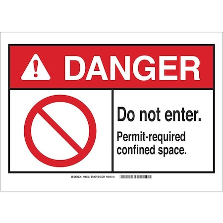 Danger Sign, 3 1/2 in H x 5 in W, Polyester, Rectangle MPN:143709