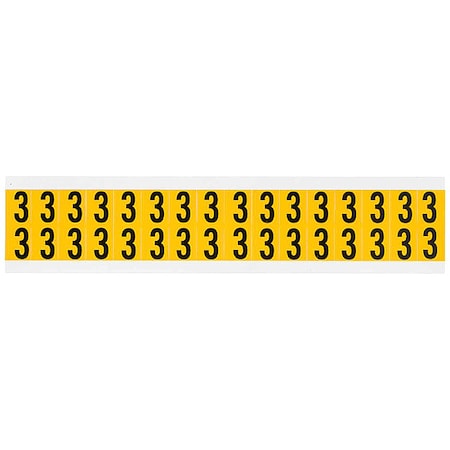 Number Label, 3, 3/4in.Hx9/16in.W, Vinyl MPN:1520-3