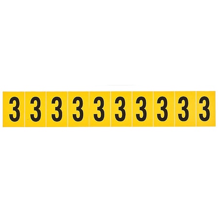 NumberLabel, Vinyl, 1-1/2inH, 7/8inW MPN:1530-3