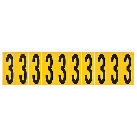 NumberLabel, Vinyl, 2-1/4inH, 7/8inW MPN:1534-3