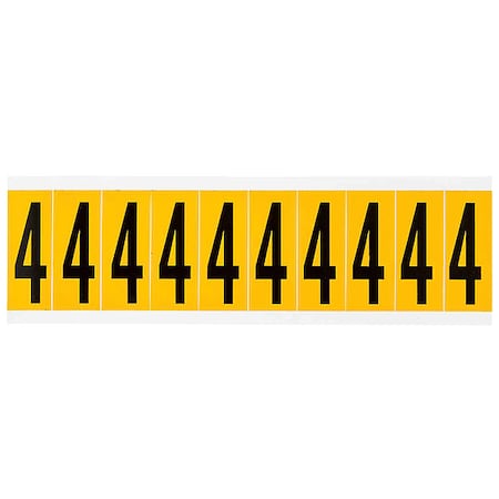 Number Label, 4, 2-1/4in.Hx7/8in.W, Vinyl MPN:1534-4