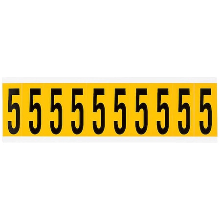 Number Label, 5, 2-1/4in.Hx7/8in.W, Vinyl MPN:1534-5