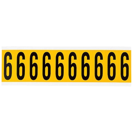Number Label, 6, 2-1/4in.Hx7/8in.W, Vinyl MPN:1534-6