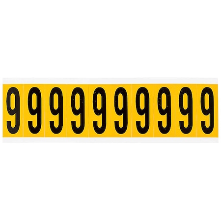 Number Label, 9, 2-1/4in.Hx7/8in.W, Vinyl MPN:1534-9