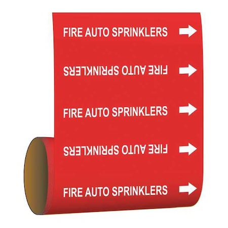 Pipe Marker, Fire Auto Sprinklers, Red, 15541 MPN:15541