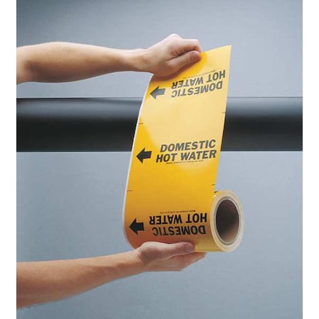 Pipe Marker, Fuel Oil, Yellow, 15543 MPN:15543