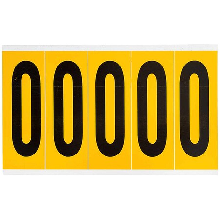 Number Label, 0, 5in.Hx1-3/4in.W, Vinyl MPN:1560-0
