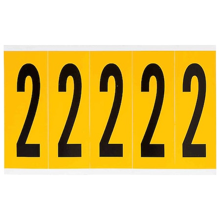 Number Label, 2, 5in.Hx1-3/4in.W, Vinyl MPN:1560-2