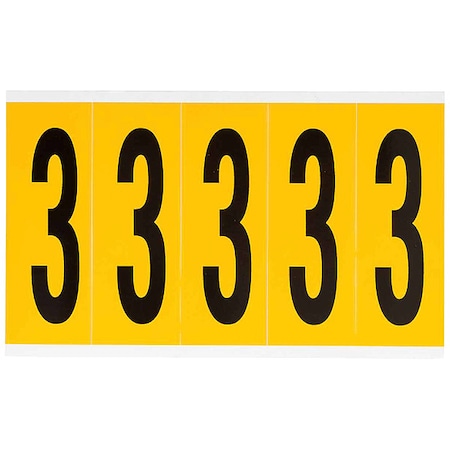 Number Label, 3, 5in.Hx1-3/4in.W, Vinyl MPN:1560-3