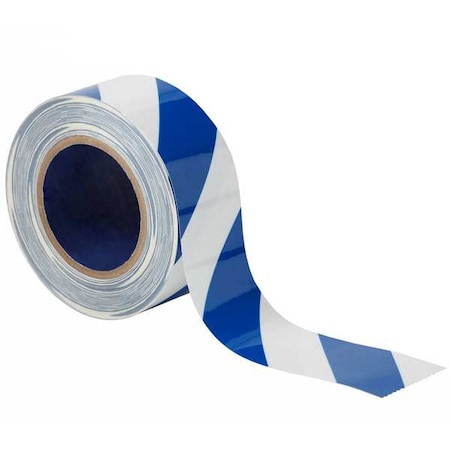 Floor Marking Tape, Polyester, No Legend, Blue; White, 2 in W., 8 mil Thickness MPN:170003