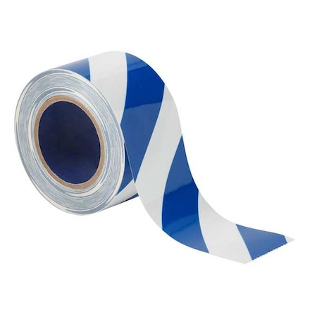 Floor Marking Tape, Polyester, No Legend, Blue; White, 3 in W., 8 mil Thickness MPN:170004
