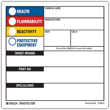 Label, HMIG, Polystyrene, 10 in W, 14 in H MPN:17322-2LS