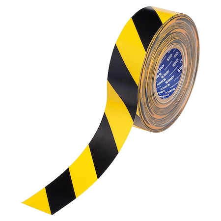 Floor Marking Tape, Black/Ylw, 2