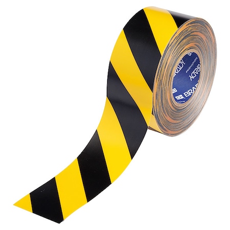 Floor Marking Tape, Black/Ylw, 3