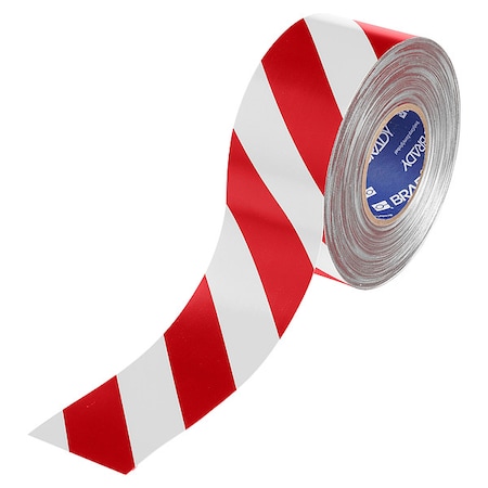 Floor Marking Tape, Red/White, 3