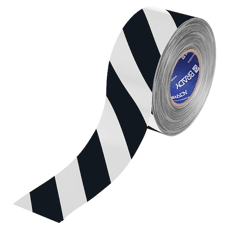Floor Marking Tape, Black/White, 3