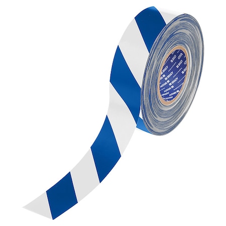 Floor Marking Tape, Blue/White, 2