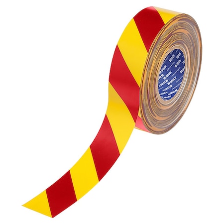 Floor Marking Tape, Red/Ylw, 2