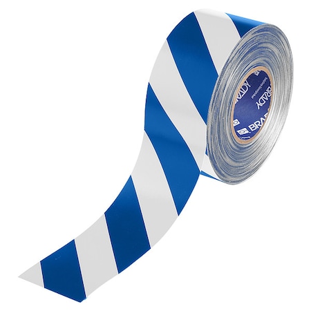 Floor Marking Tape, Blue/White, 3