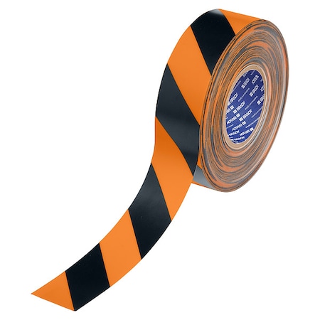 Floor Marking Tape, Black/Orng, 2