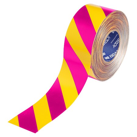 Floor Marking Tape, Pink/Ylw, 3