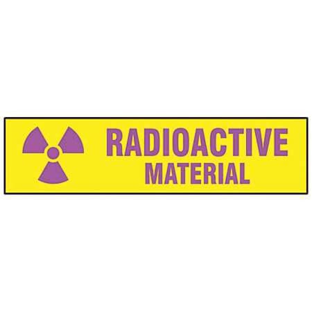 Cabinet Label, Radioactive Material, Polyester, 24 in W, 7 in H MPN:17754LS