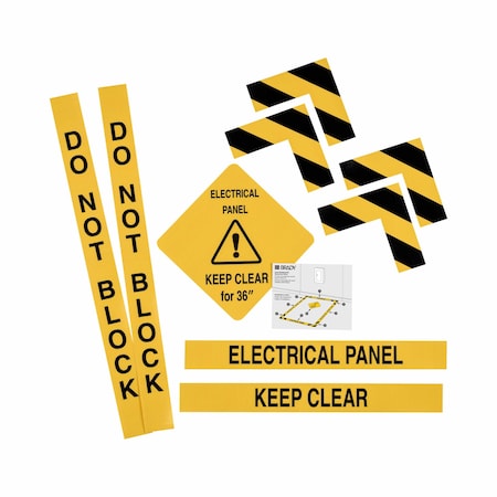 Floor Marking Kit, 3 in Height, 3 in Width, Vinyl, Not Applicable, English MPN:178547