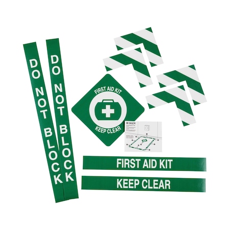 Floor Marking Kit, 3 in Height, 3 in Width, Vinyl, Not Applicable, English MPN:178549