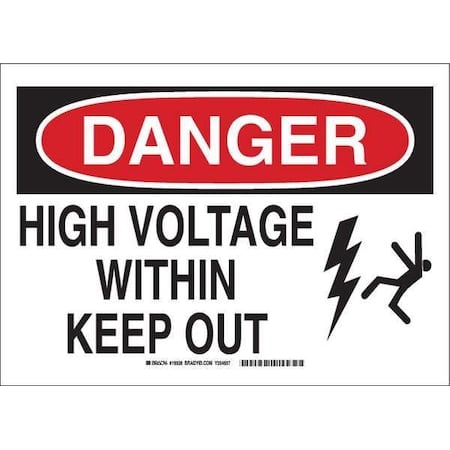 Danger Sign, Polyester, Rectangle, English MPN:19935