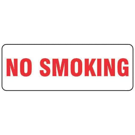 No Smoking, 3 1/2 in x 10 in, Rectangle, Polyester, 20107KLS, PK10 MPN:20107KLS