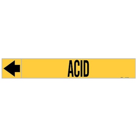Pipe Marker, Acid, 1 in H, 8 in W MPN:20400