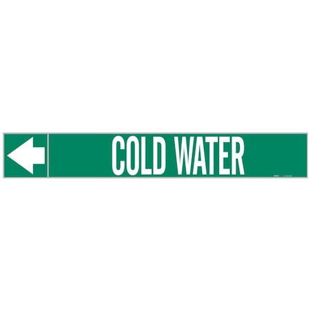 Pipe Marker, Cold Water, 1in H, 8in W MPN:20412