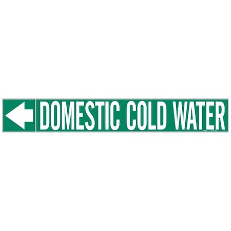 Pipe Marker, Domestic Cold Water, 1 In.H MPN:20425