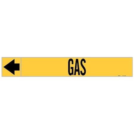 Pipe Marker, Gas, 1 in H, 8 in W MPN:20432