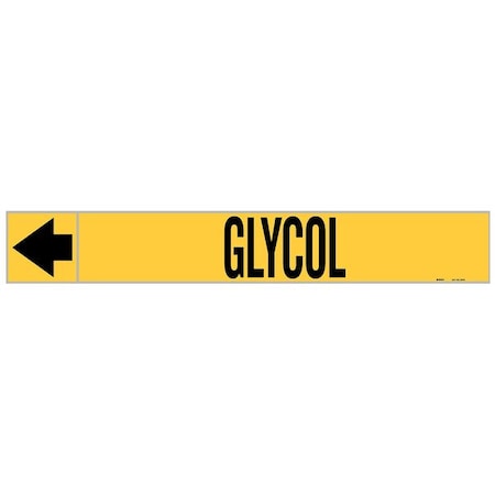 Pipe Marker, Glycol, 1 in H, 8 in W MPN:20433