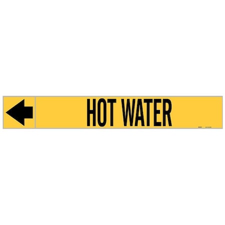 Pipe Marker, Hot Water, 1 in H, 8 in W MPN:20440