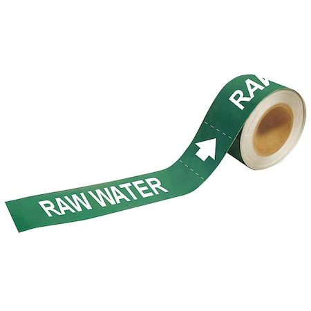 Pipe Marker, Raw Water, 1 in H, 8 in W MPN:20458