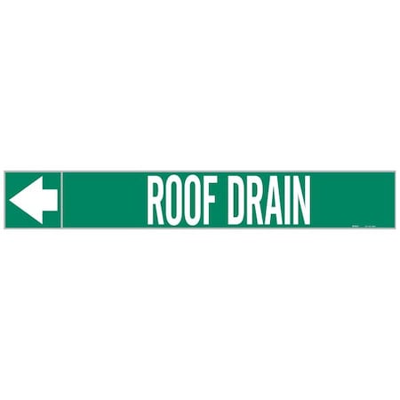 Pipe Marker, Roof Drain, 1in H, 8in W MPN:20463