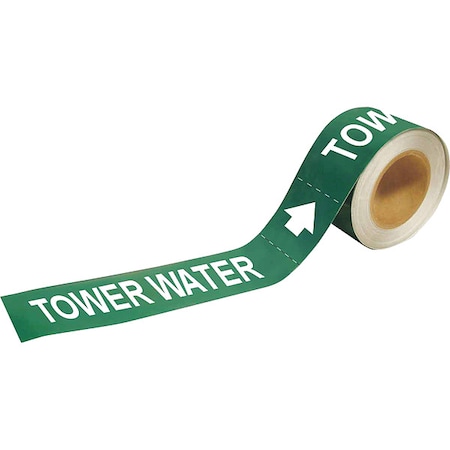 Pipe Marker, Tower Water, 1in H, 8in W MPN:20474