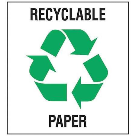 Recycling Label, Vinyl, 10 In. H, PK5, 20636LFLS MPN:20636LFLS